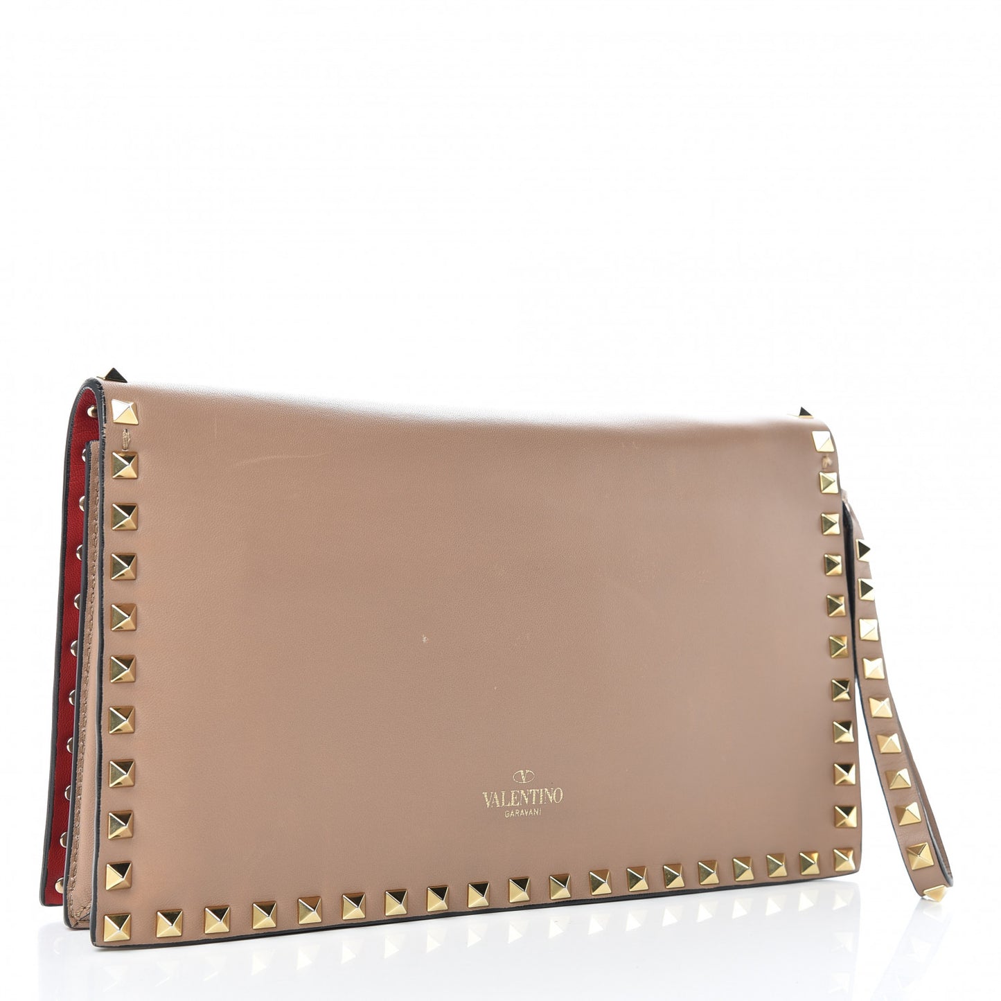 Nappa Rockstud Wristlet Clutch Alpaca