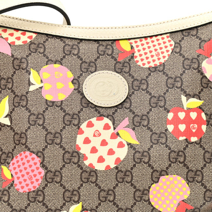Gucci GG Supreme Monogram Les Pommes Small Ophidia Half Moon Hobo Beige Multicolor Mystic White 8 of 11