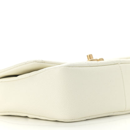 Chanel Shiny Caviar Quilted Small Chain Melody Flap White 5 of 11
