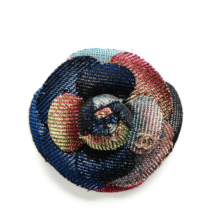 Chanel Metallic Canvas Camellia Brooch Multicolor 1 of 4