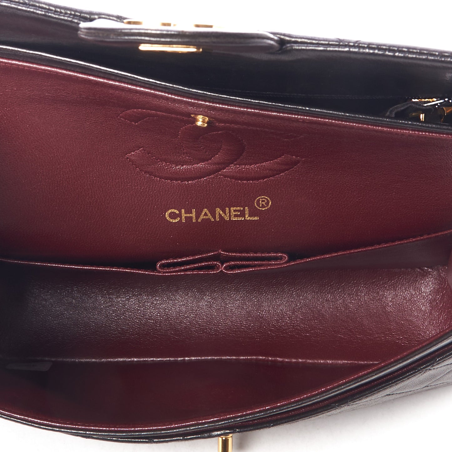 Lambskin Quilted Small Double Flap Black