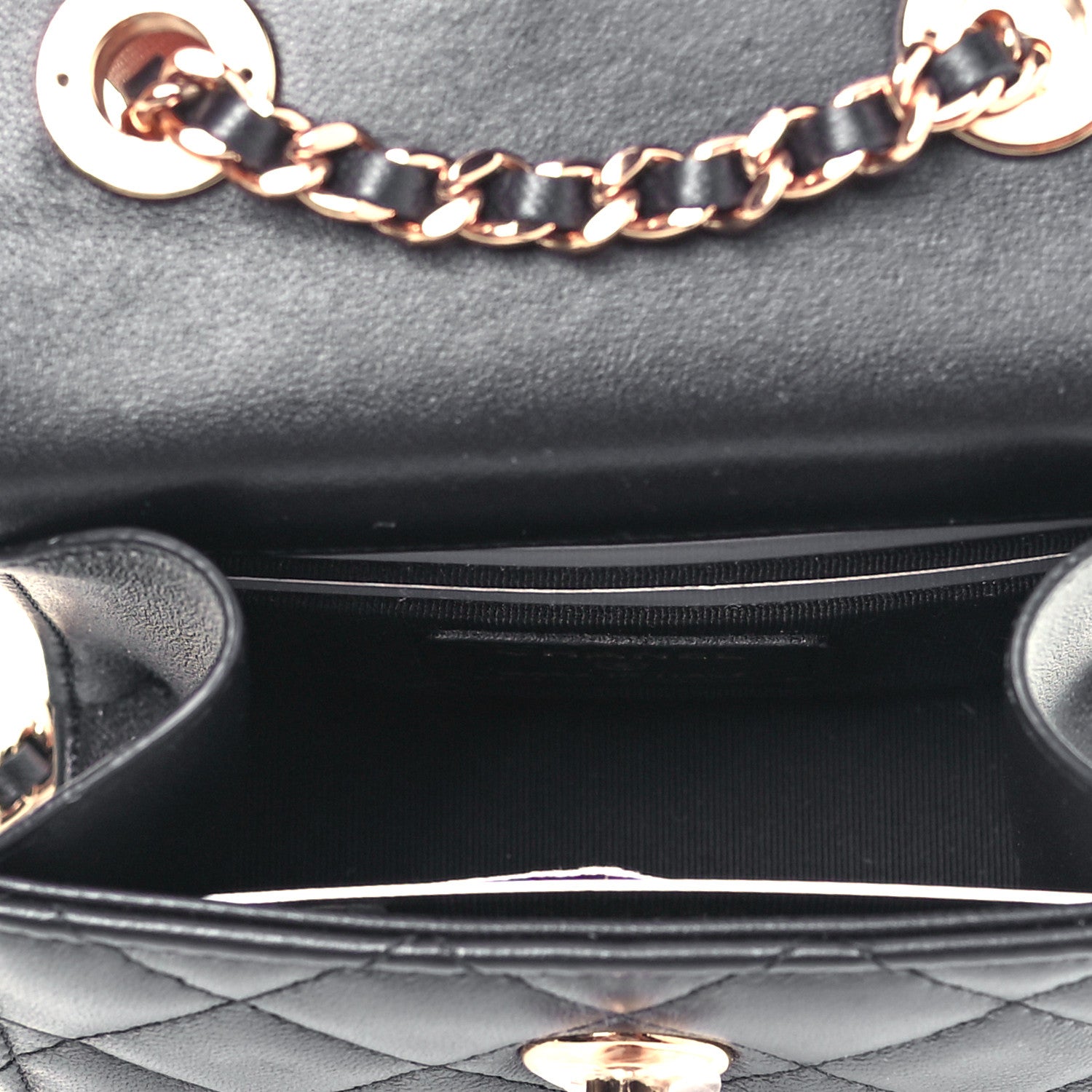 Chanel Lambskin Quilted Mini Trendy CC Chain Wallet Black 5 of 9