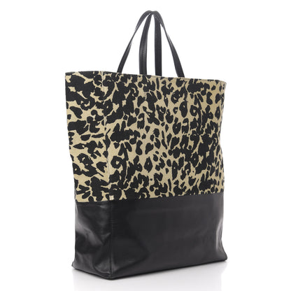 Celine Lambskin Jute Leopard Bi-Cabas Black 3 of 12