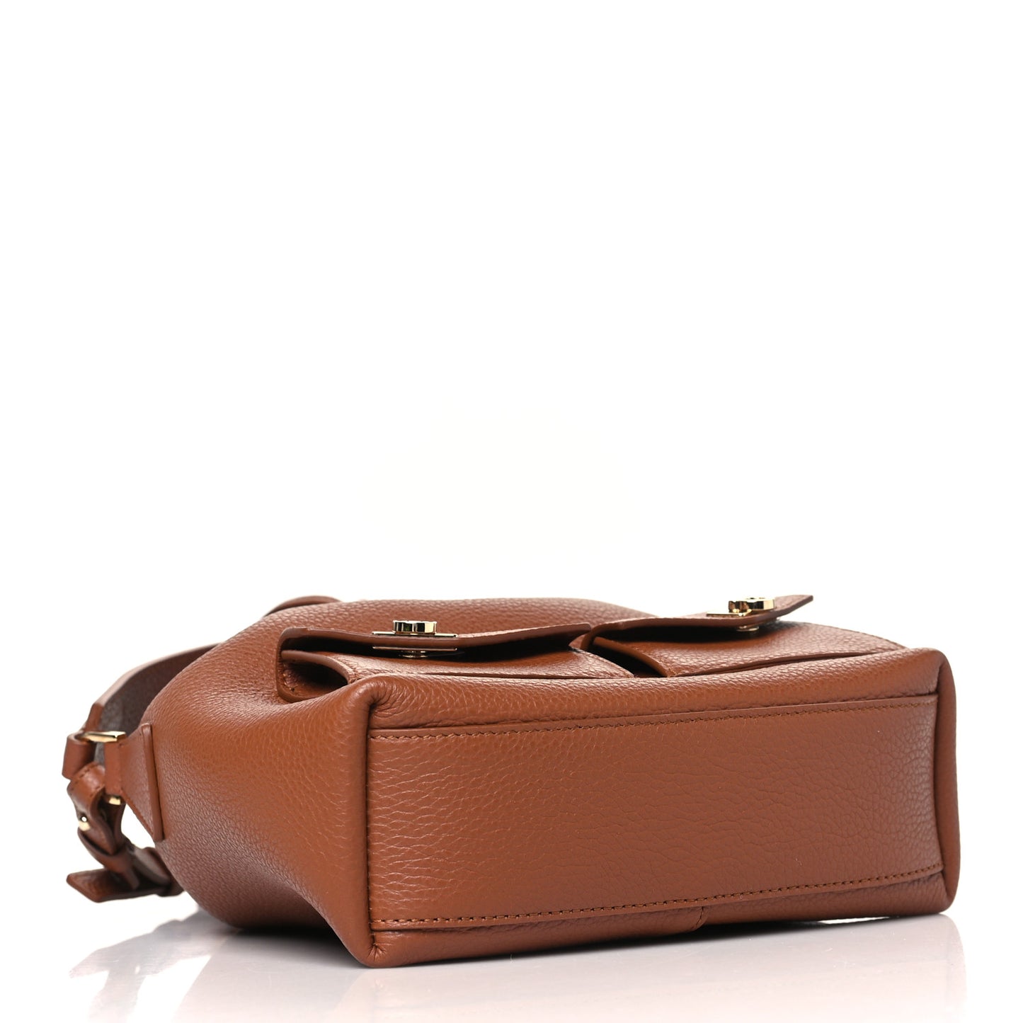 Hammered Calfskin Multipocket Bucket Bag Cognac