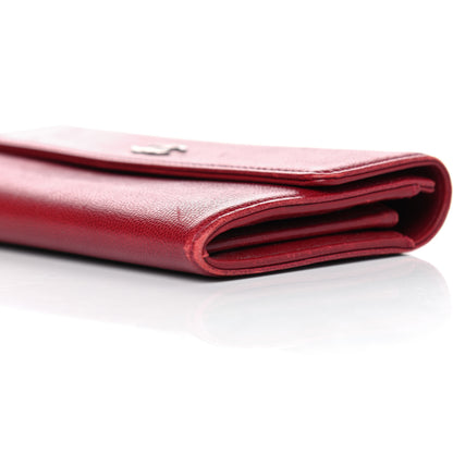 Chanel Caviar Sevruga CC Large Gusset Flap Wallet Red 8 of 11