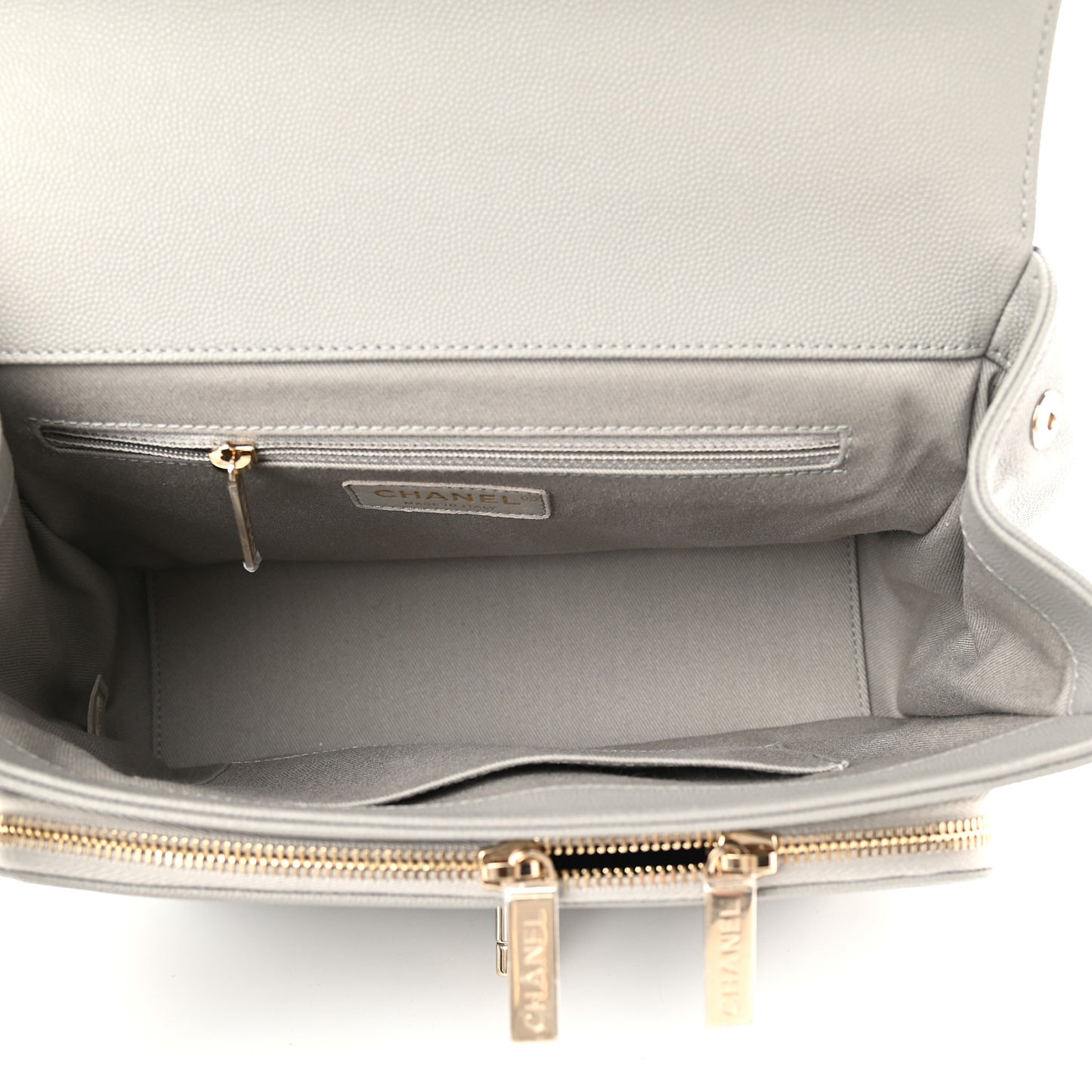 Caviar Quilted Large Business Affinity Flap Grey