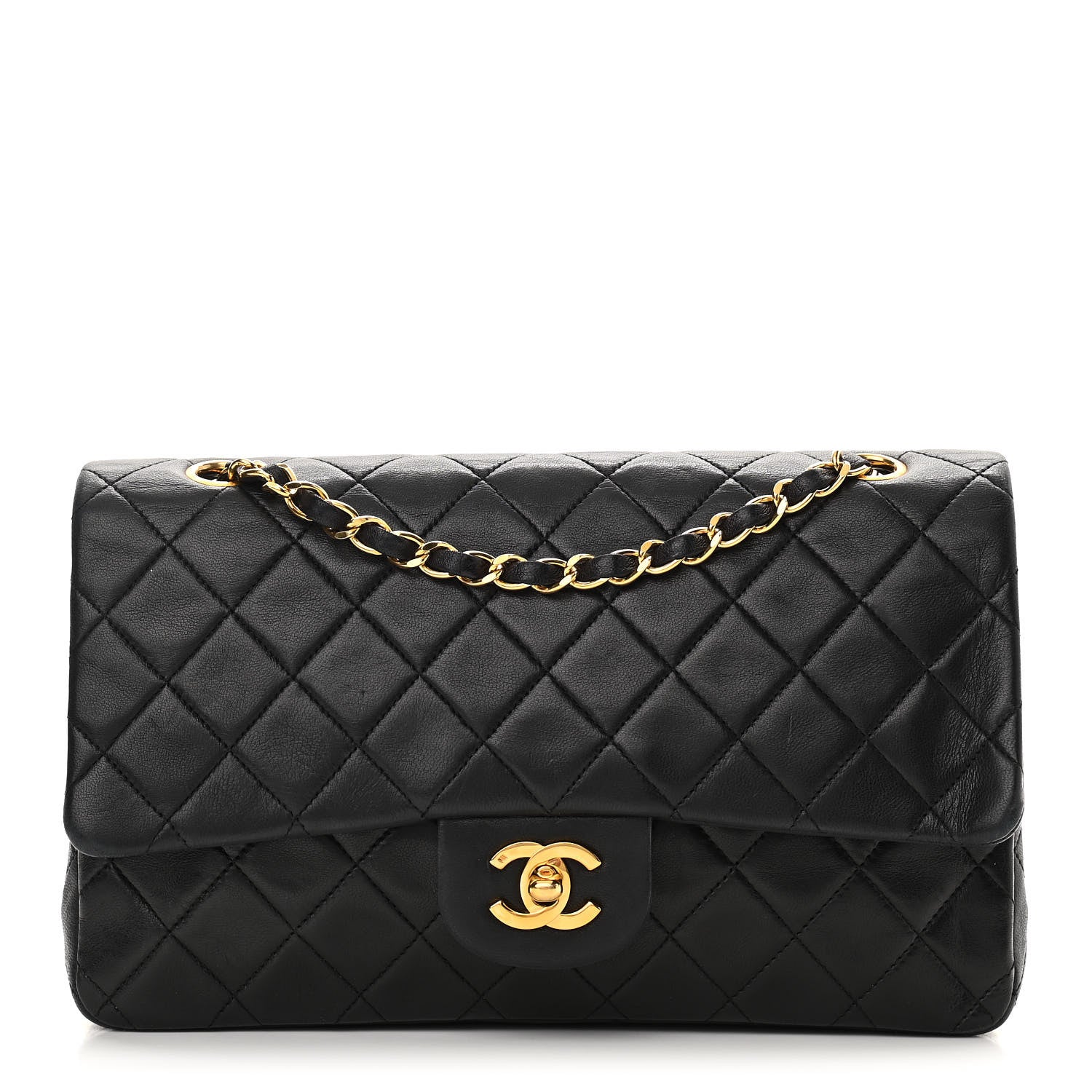 Chanel Lambskin Quilted Medium Double Flap Black 1 of 11