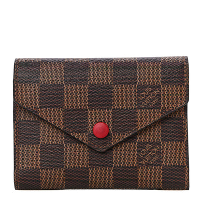 Louis Vuitton Damier Ebene Victorine Wallet Red 1 of 11