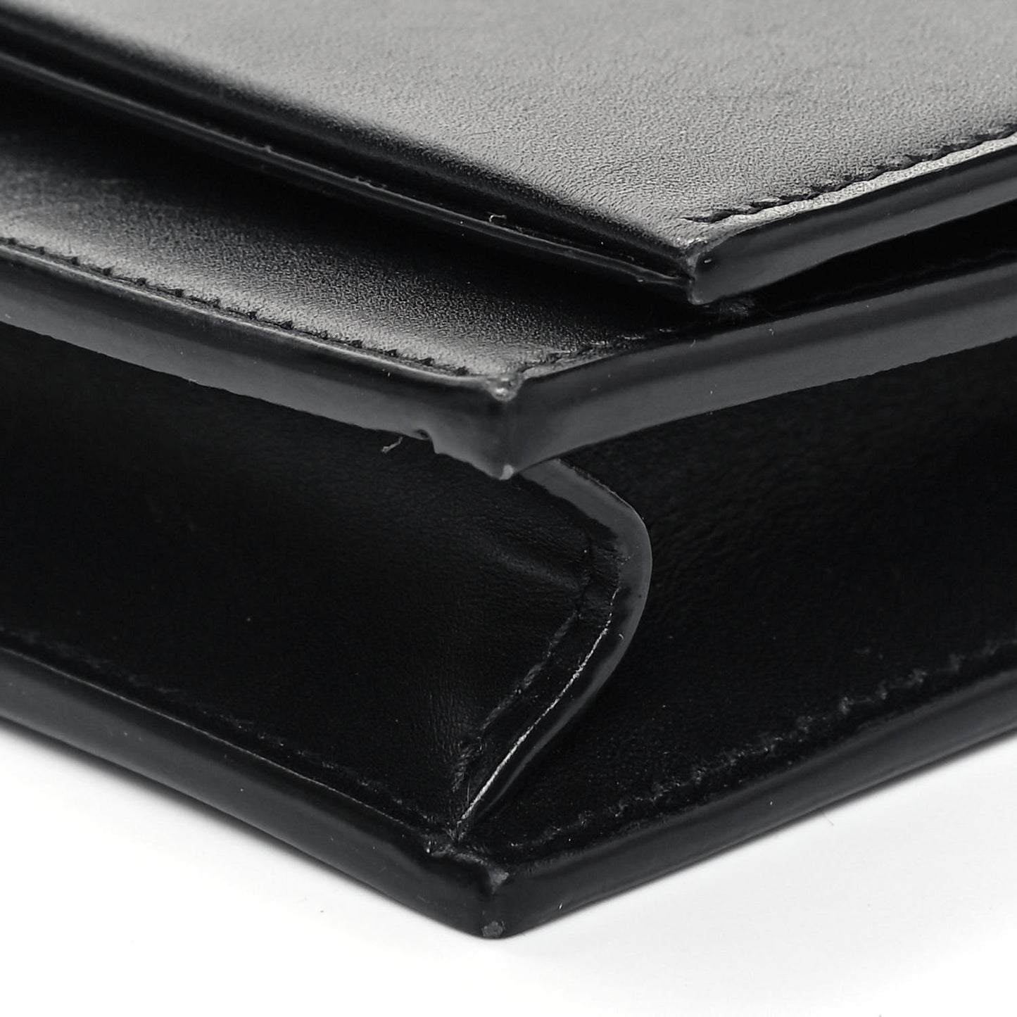 Smooth Calfskin Classic Monogram Kate Tassel Chain Wallet Black