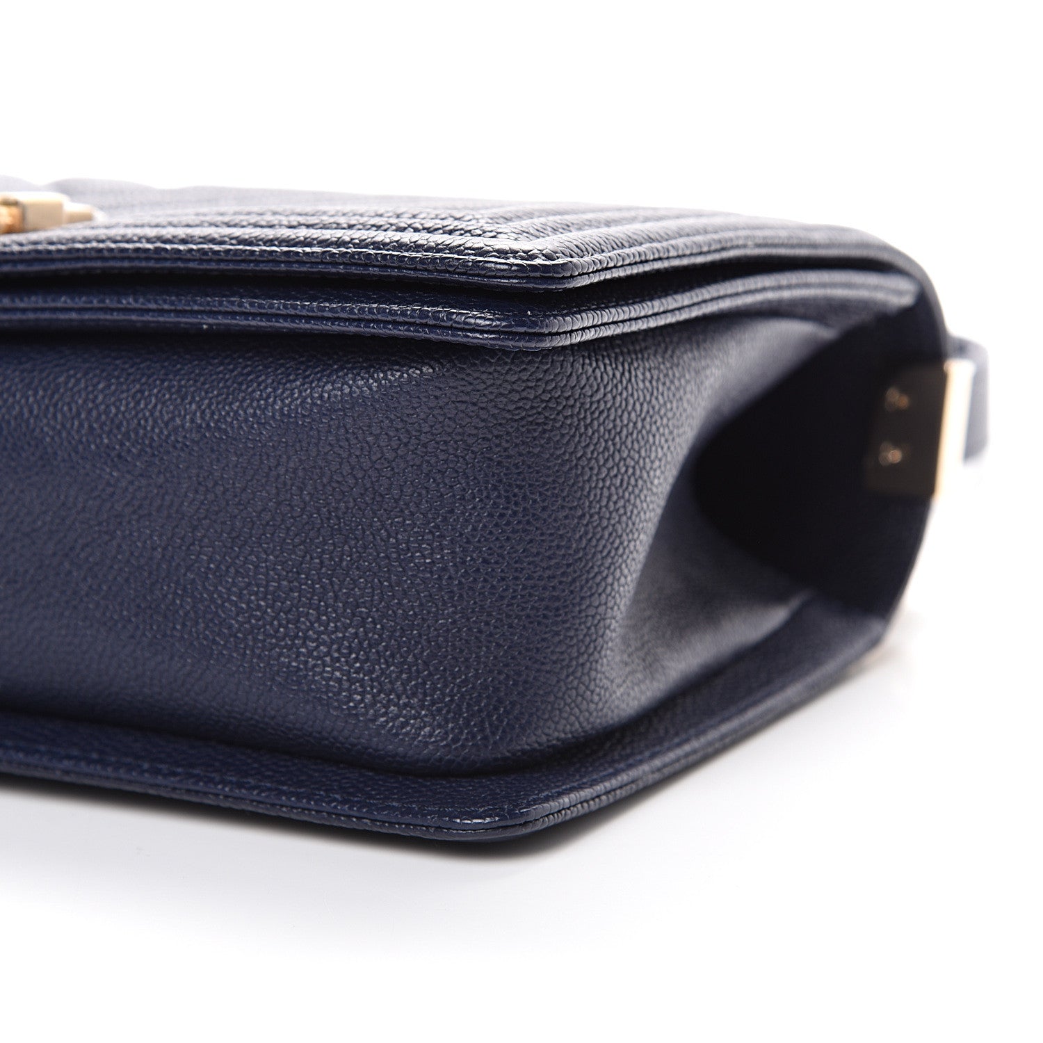 Chanel Caviar Chevron Quilted Medium Boy Flap Navy 9 of 10