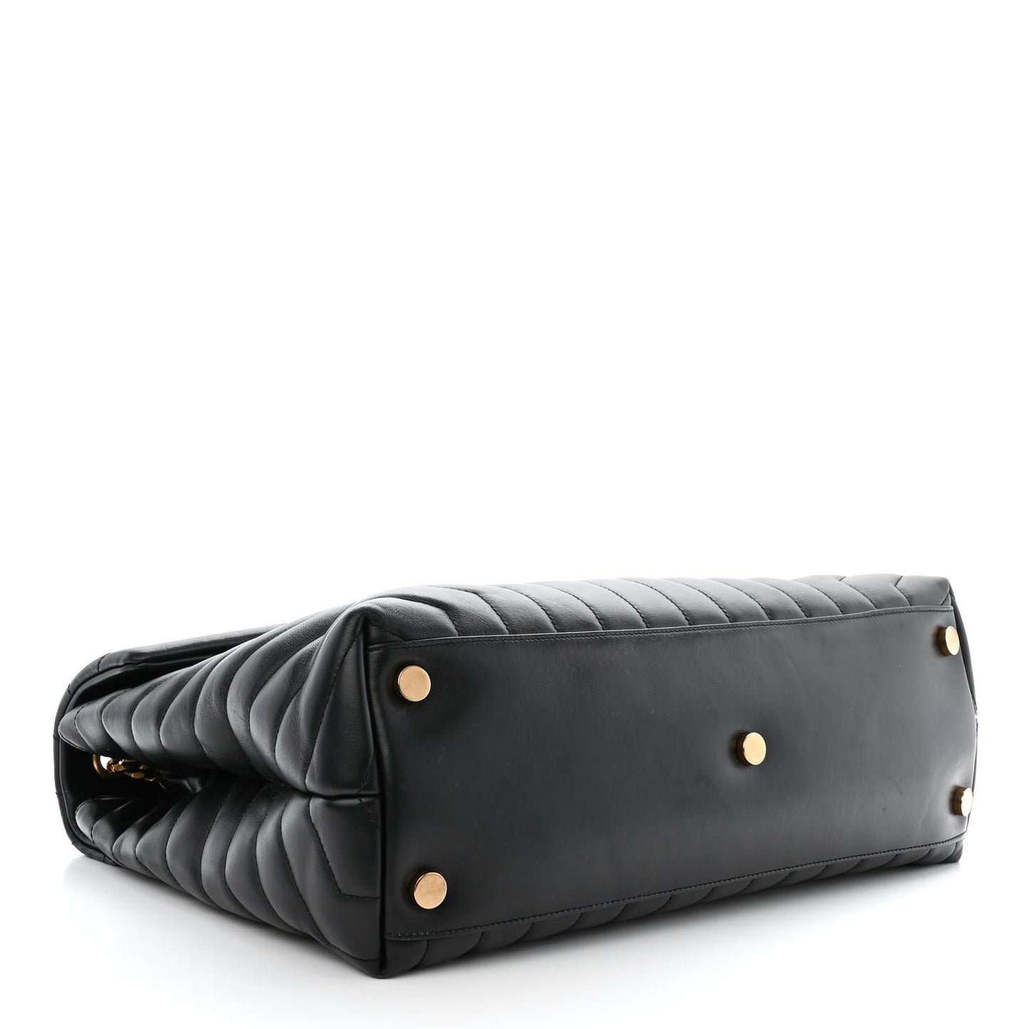 Calfskin Y Quilted Monogram Large Loulou Chain Satchel Black