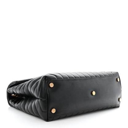 Saint Laurent Calfskin Y Quilted Monogram Large Loulou Chain Satchel Black 4 of 13