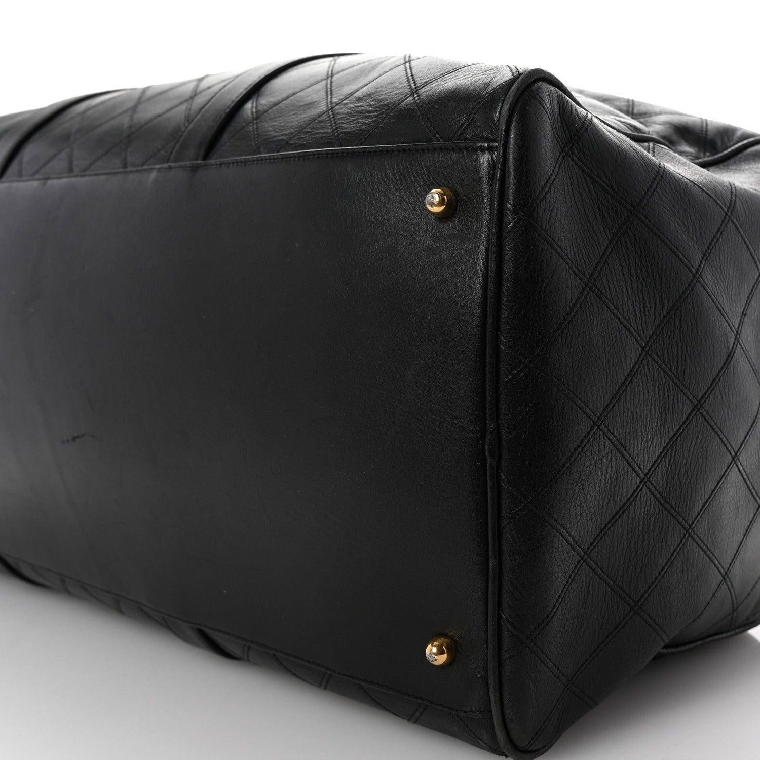 Chanel Calfskin Stitched Duffle Bag Black 9 of 9