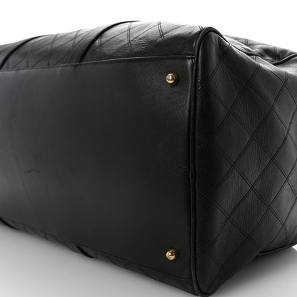 Chanel Calfskin Stitched Duffle Bag Black 9 of 9