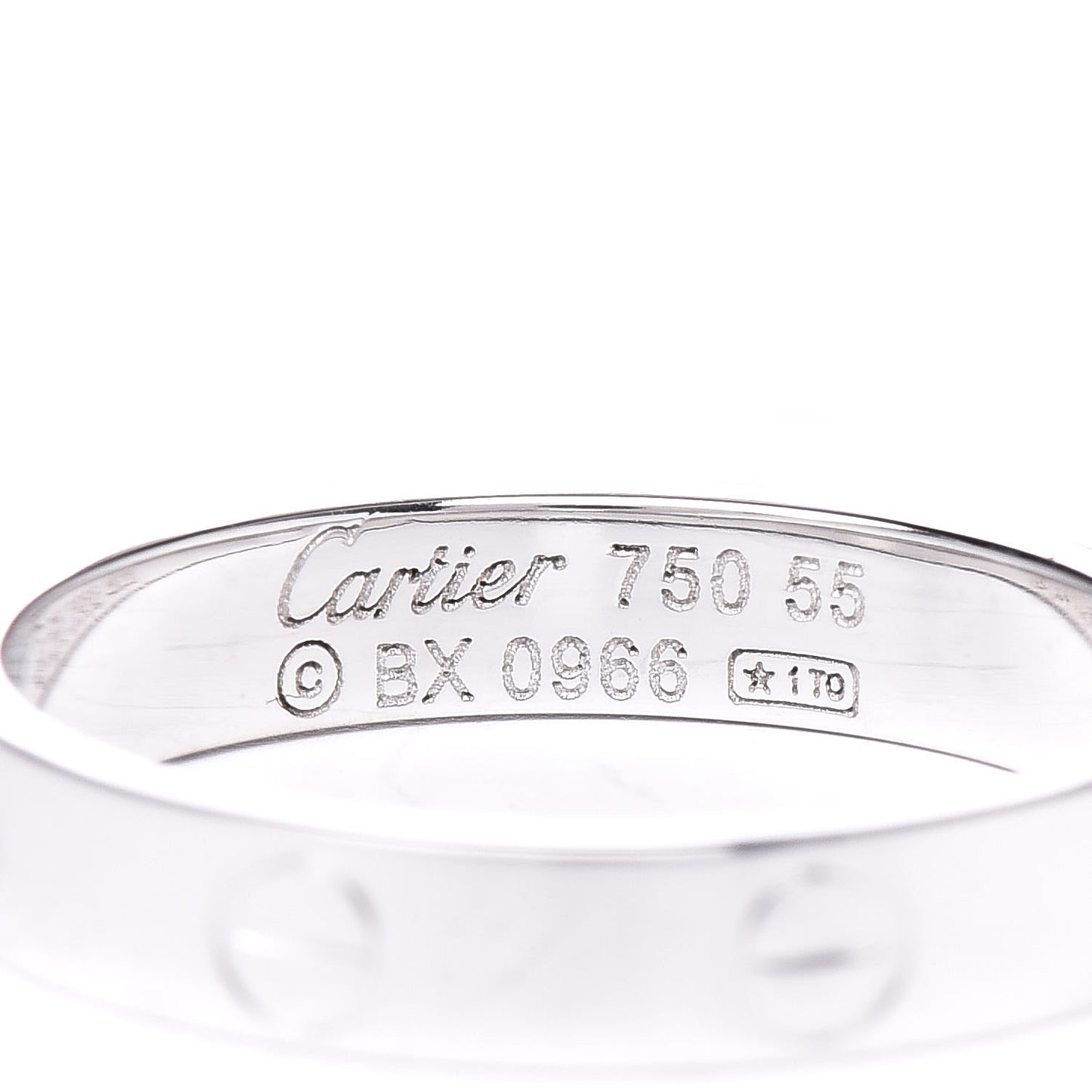 18K White Gold 3.5mm LOVE Wedding Band Ring 55 7.25