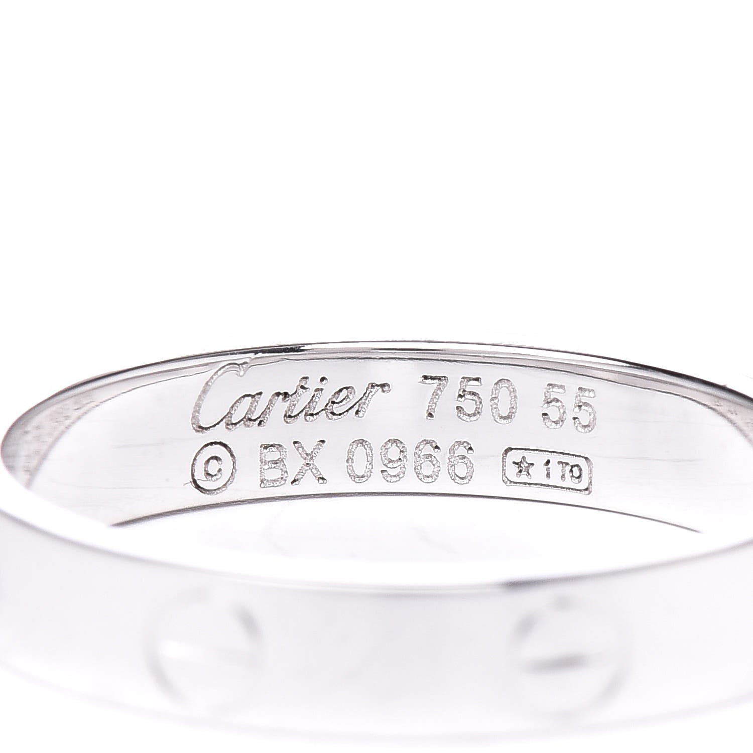 Cartier 18K White Gold 3.5mm LOVE Wedding Band Ring 55 7.25 4 of 5