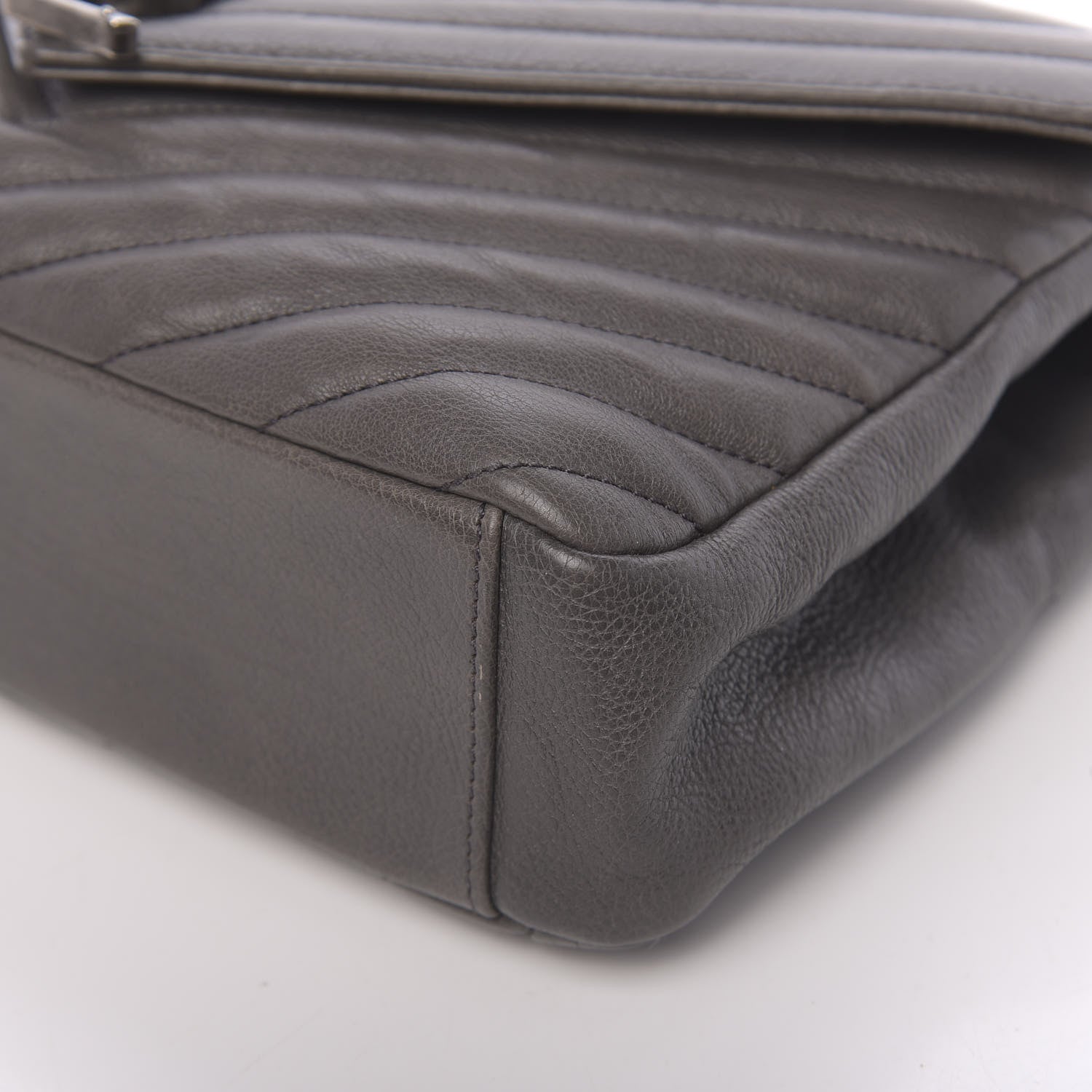 Saint Laurent Matelasse Chevron Monogram Medium College Bag Gray 19 of 23