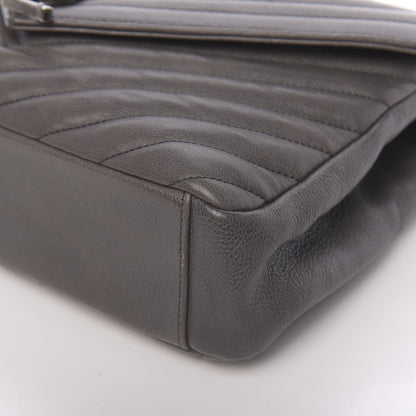 Saint Laurent Matelasse Chevron Monogram Medium College Bag Gray 19 of 23