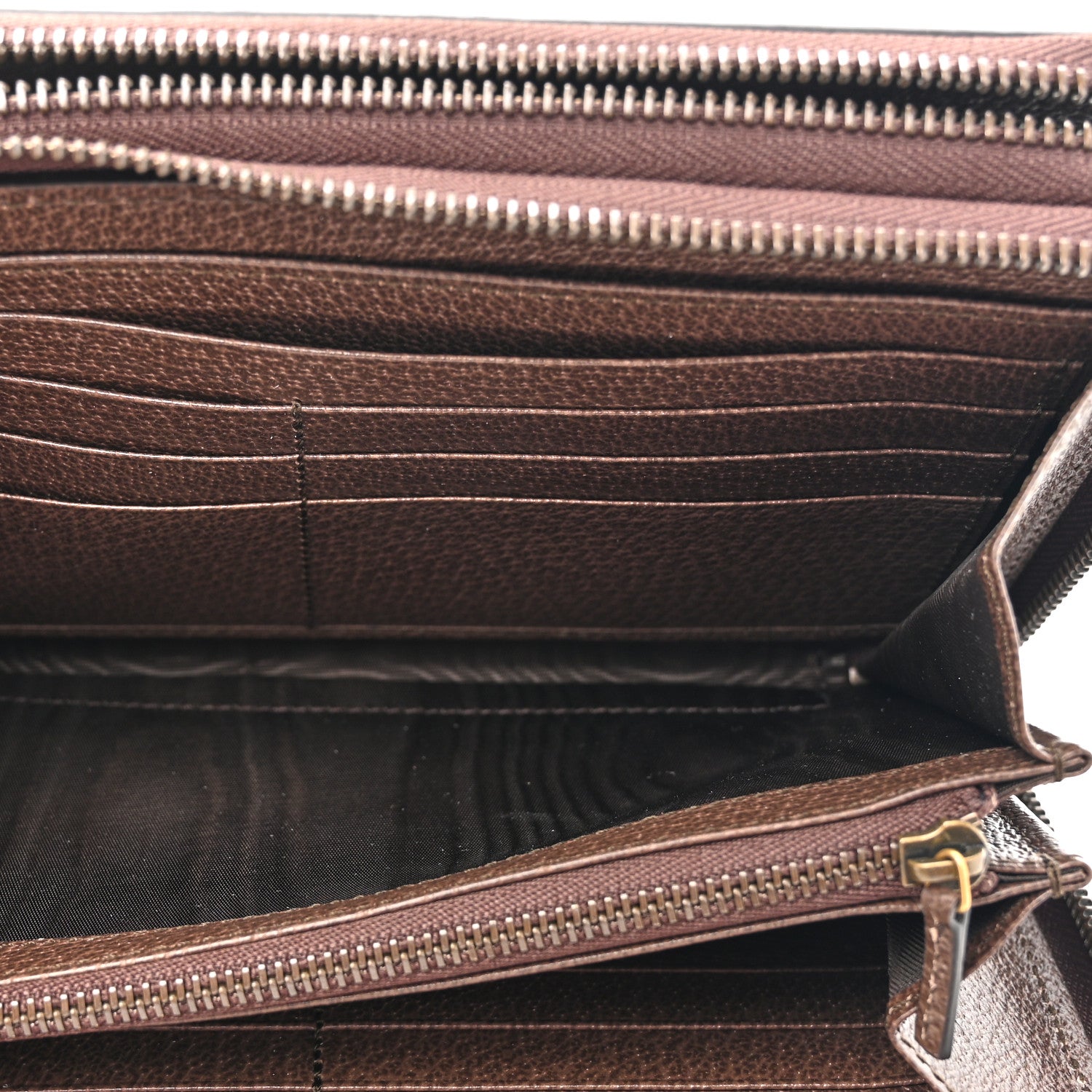 Gucci GG Supreme Monogram Textured Dollar Calfskin Web Ophidia Travel Document Case Beige Ebony New Acero 6 of 9