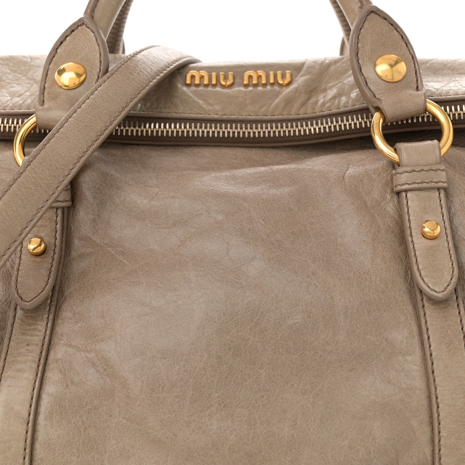 Miu Miu Vitello Lux Bow Bag Grey 8 of 15