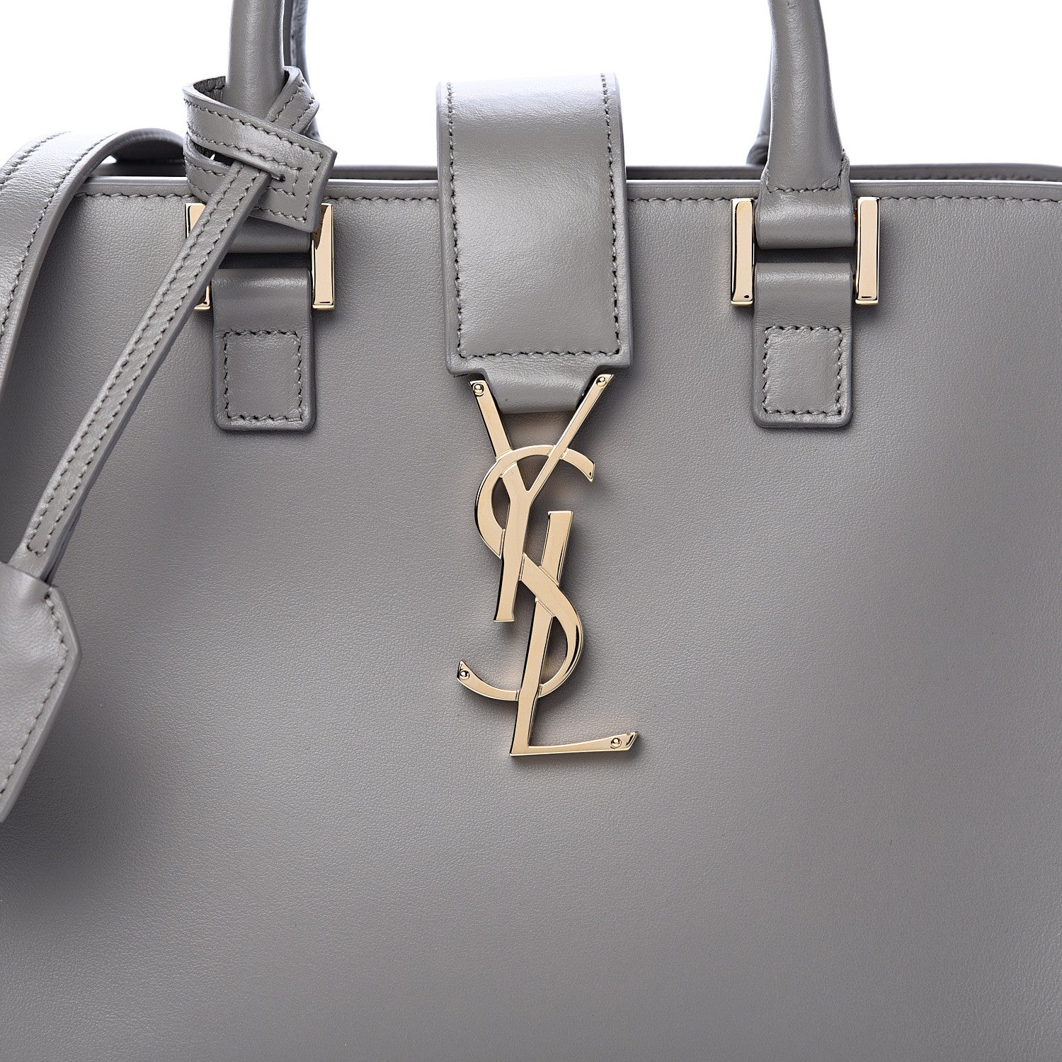 Saint Laurent Calfskin Monogram Baby Cabas Fog 7 of 9