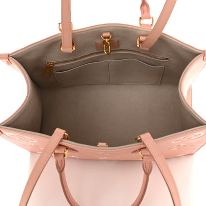 Louis Vuitton Empreinte Monogram Giant Onthego MM Rose Trianon Creme 5 of 10