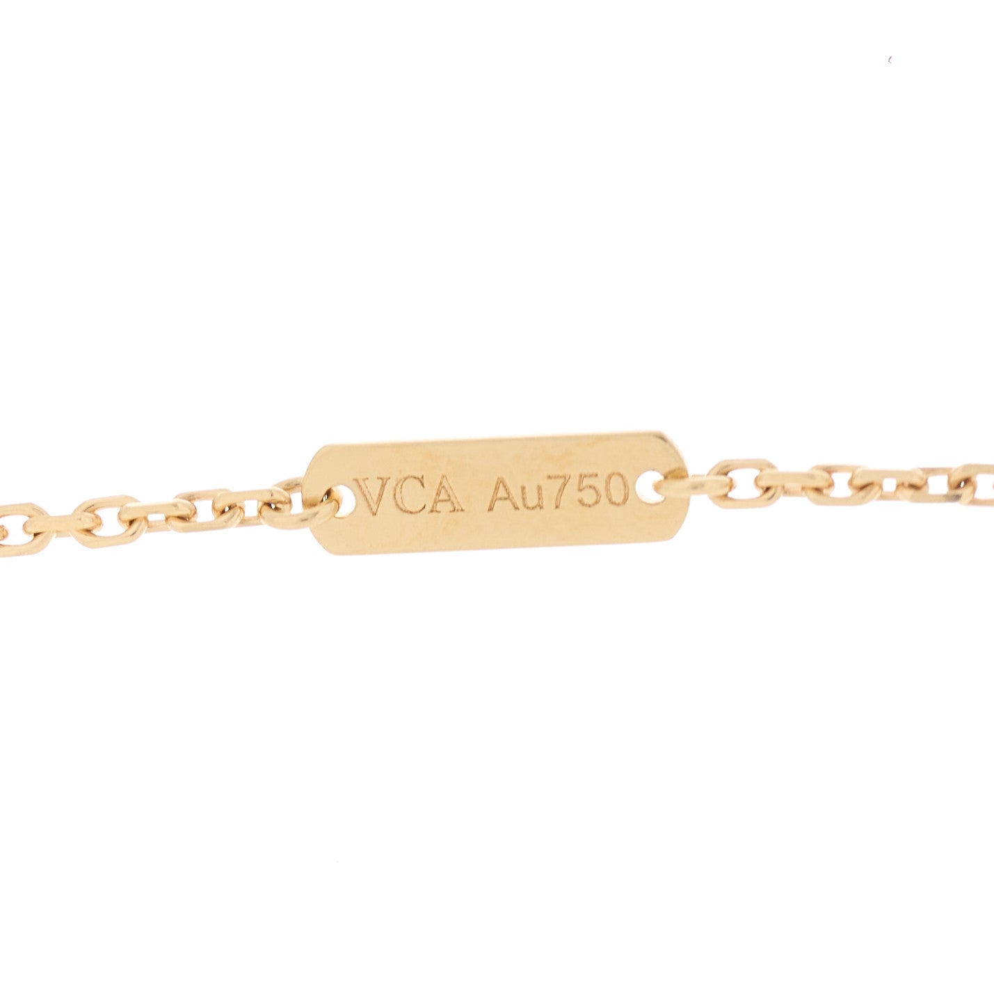 Van Cleef & Arpels 18K Yellow Gold Mother of Pearl Vintage Alhambra Pendant Necklace 5 of 5
