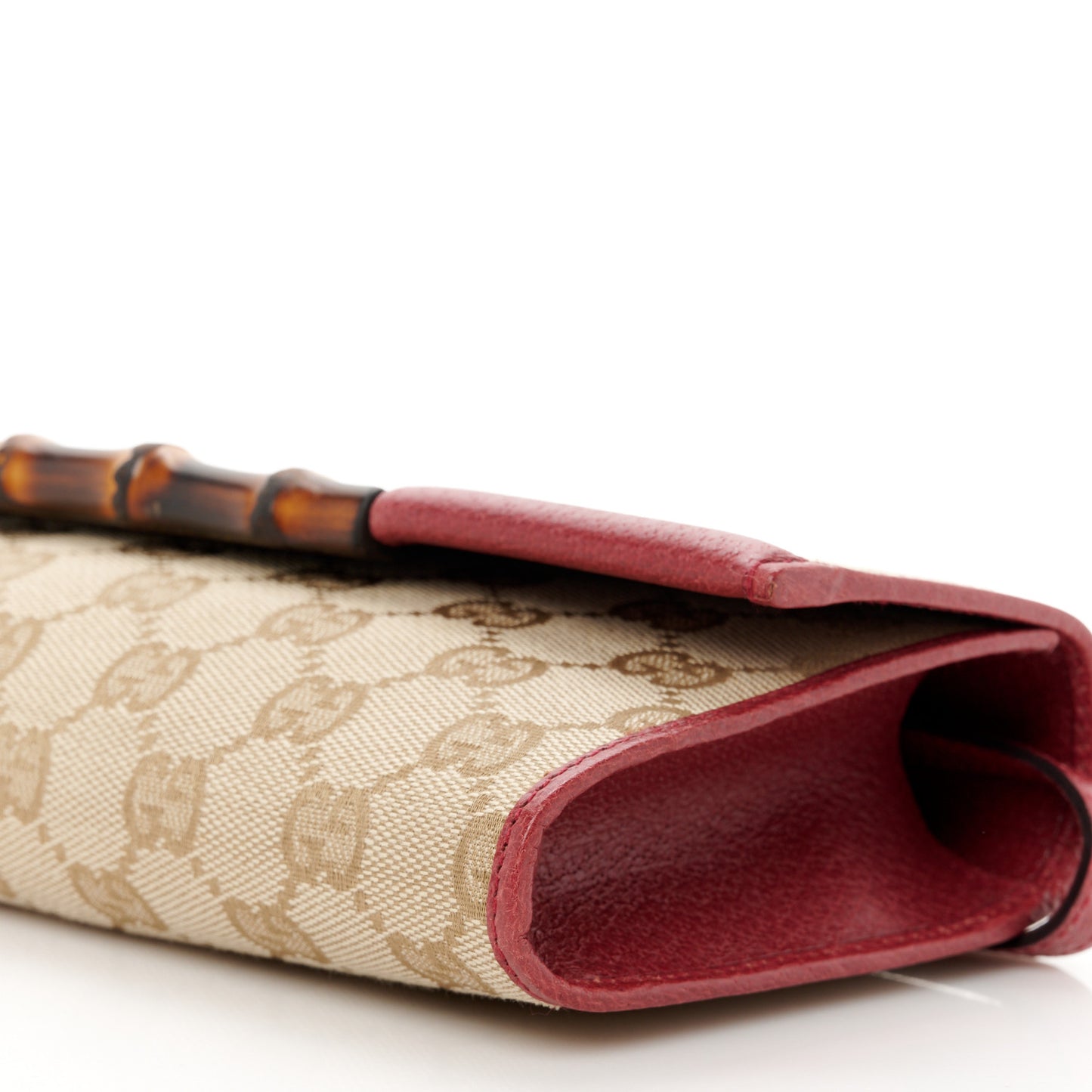 Monogram Bamboo Bar Clutch Red