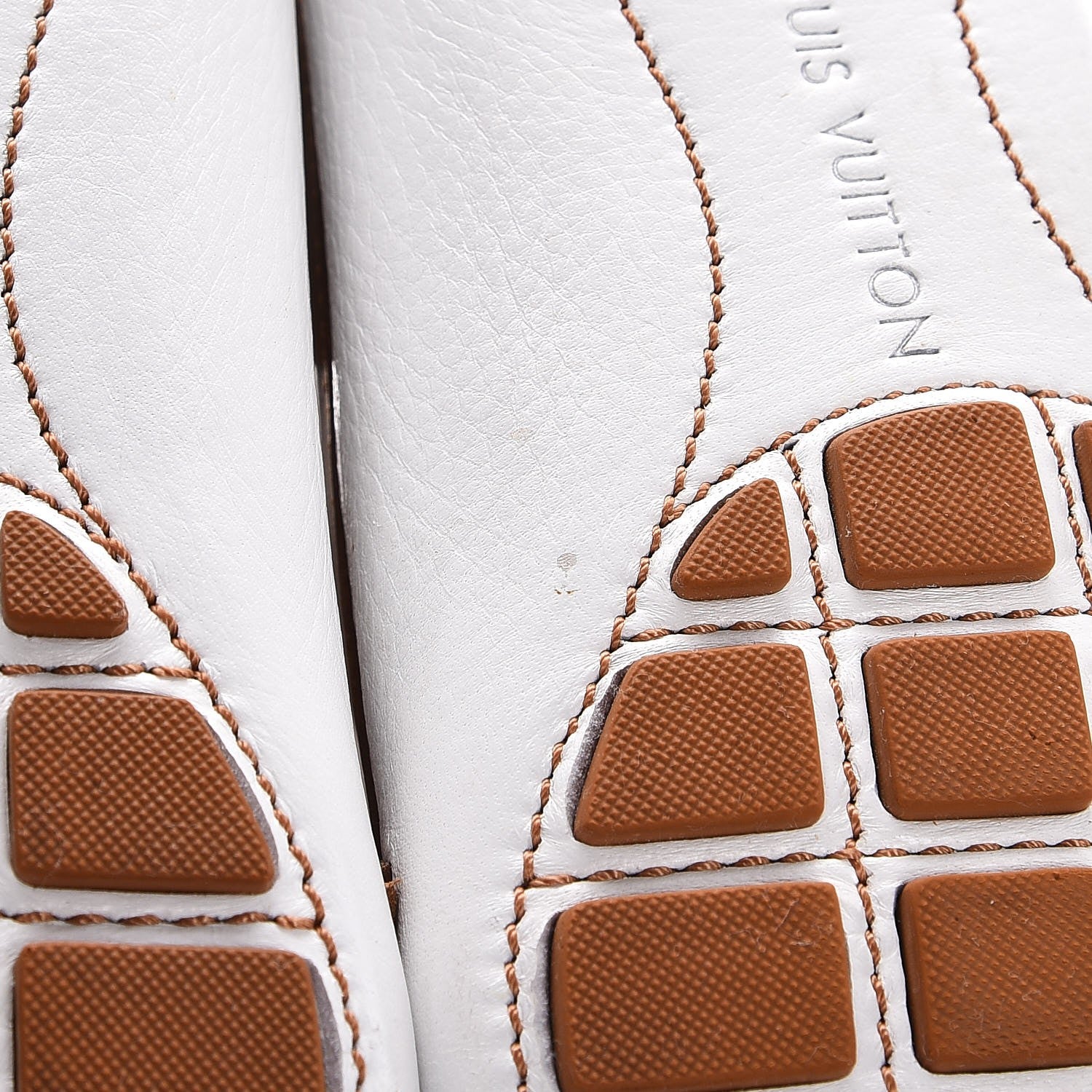 Louis Vuitton Calfskin Fleur Oxford Loafers 40 Cognac White White 8 of 13