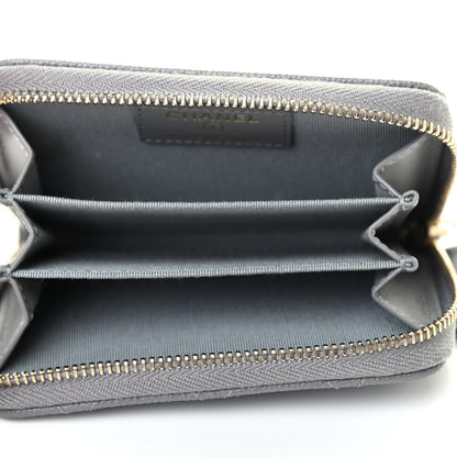 Chanel Caviar Quilted Zip Coin Purse Grey 4 of 4