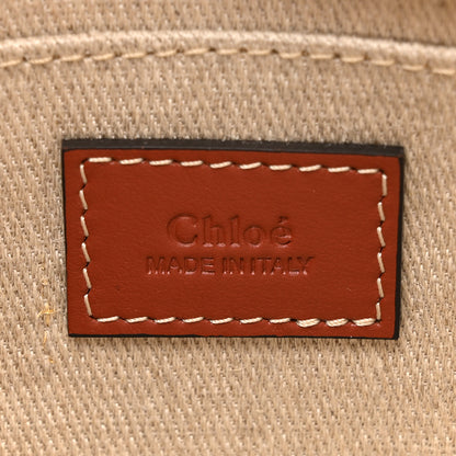 Chloe Cotton Calfskin Mini Woody Ribbon Tote White Brown 6 of 10