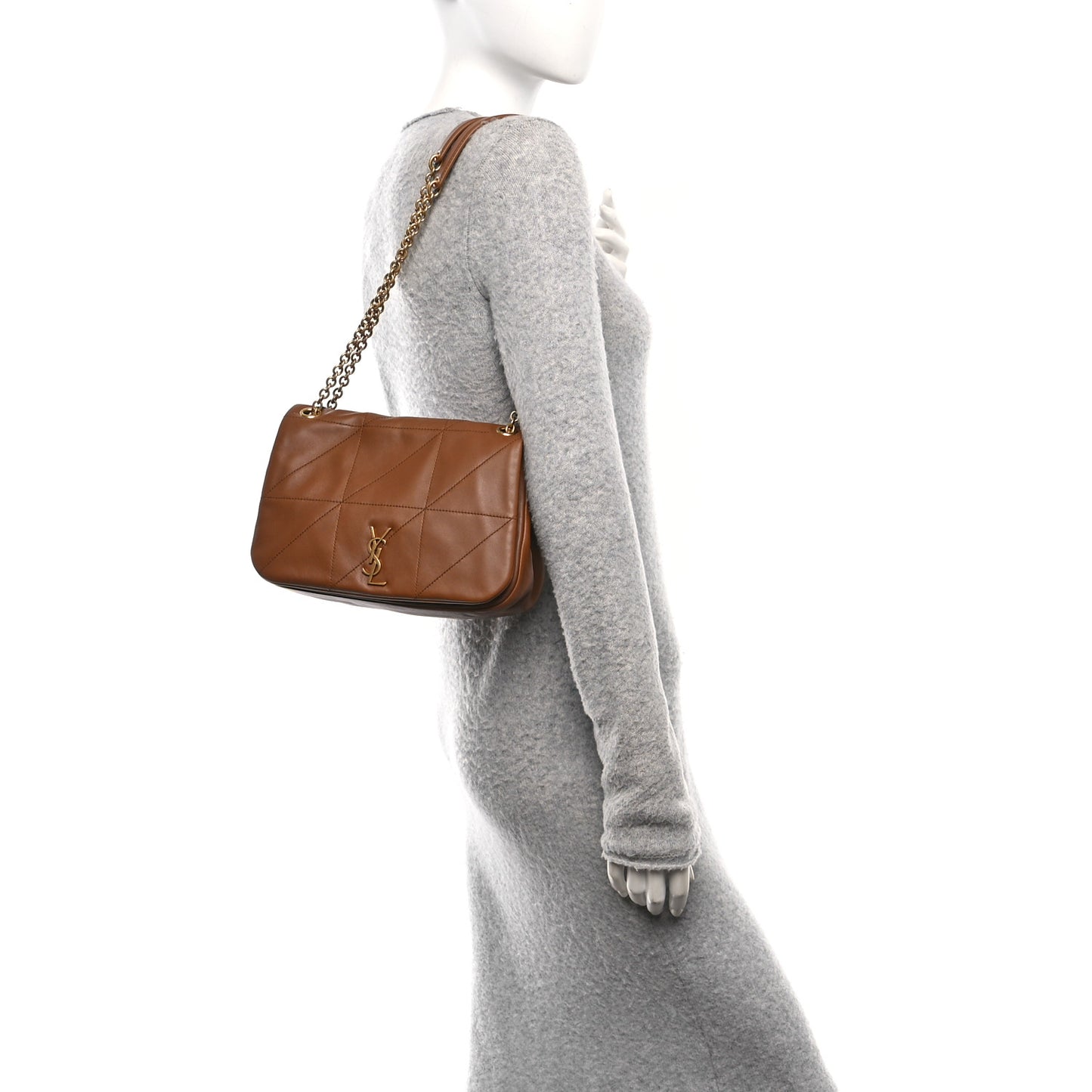 Lambskin Matelasse Monogram Small Jamie 4.3 Light Fox