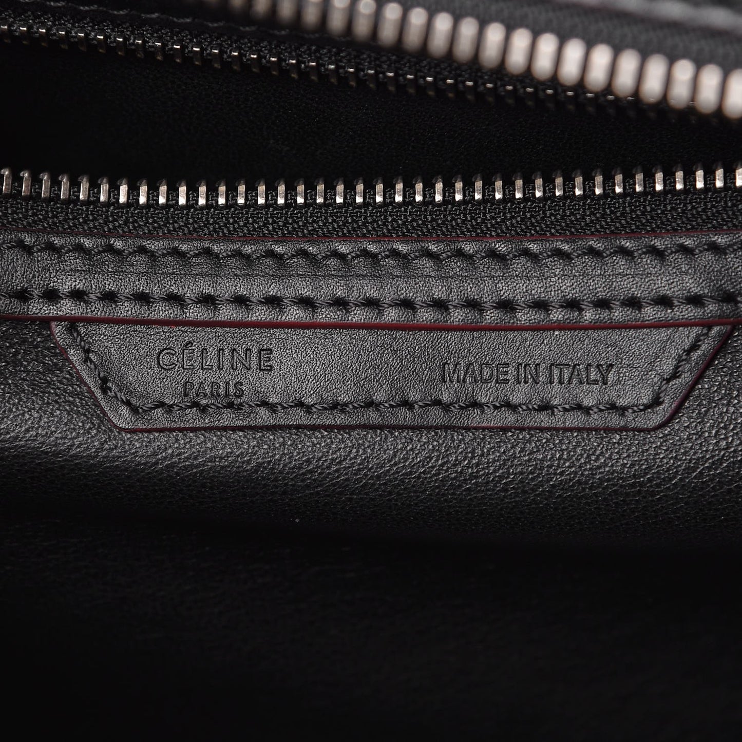 Smooth Calfskin Mini Luggage Black Pink Trim