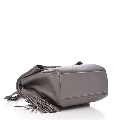 Saint Laurent Sheepskin Medium West Hollywood Monogram Fold-Over Bag Grey 4 of 10