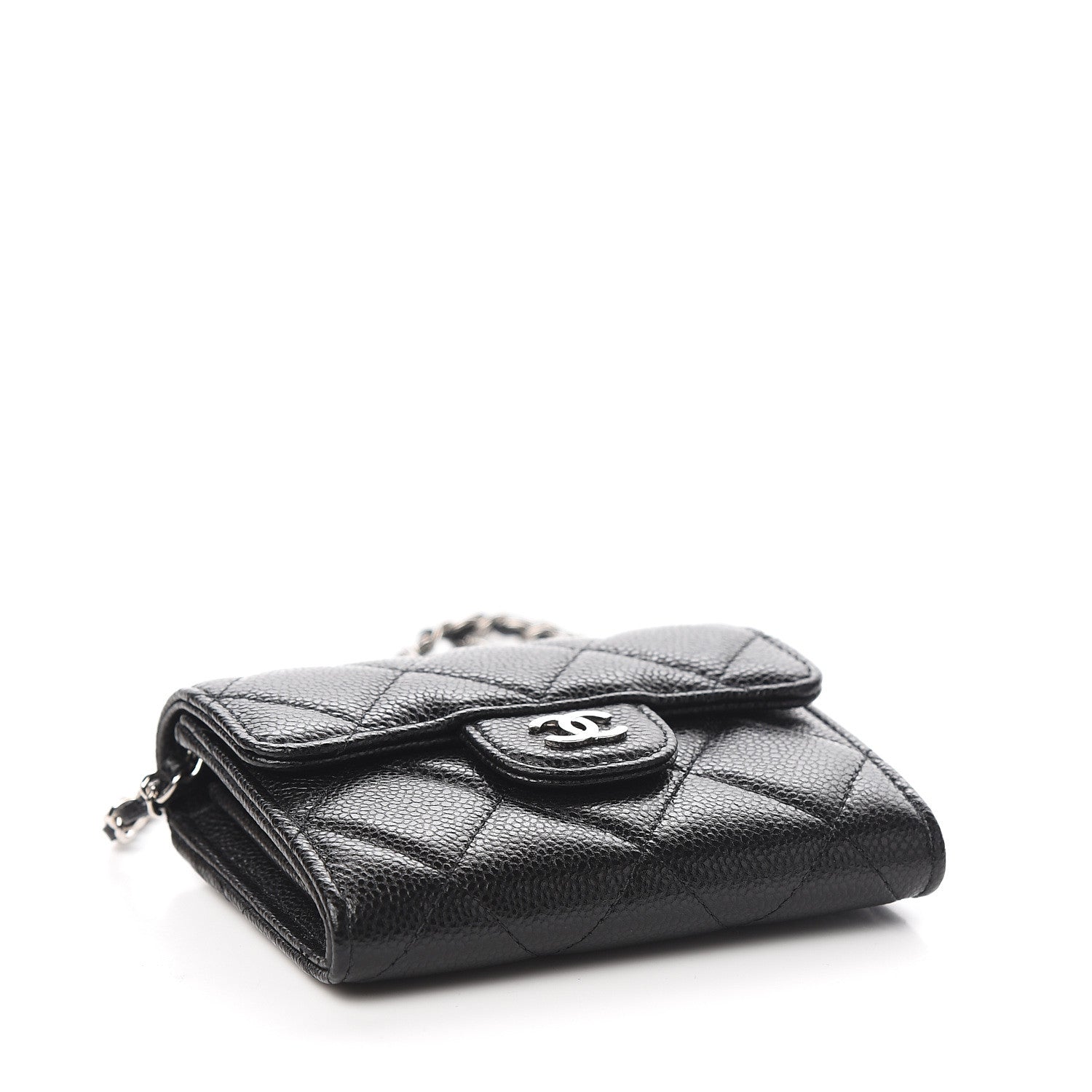 Chanel Caviar Quilted Flap Card Holder On Chain Black 3 of 10