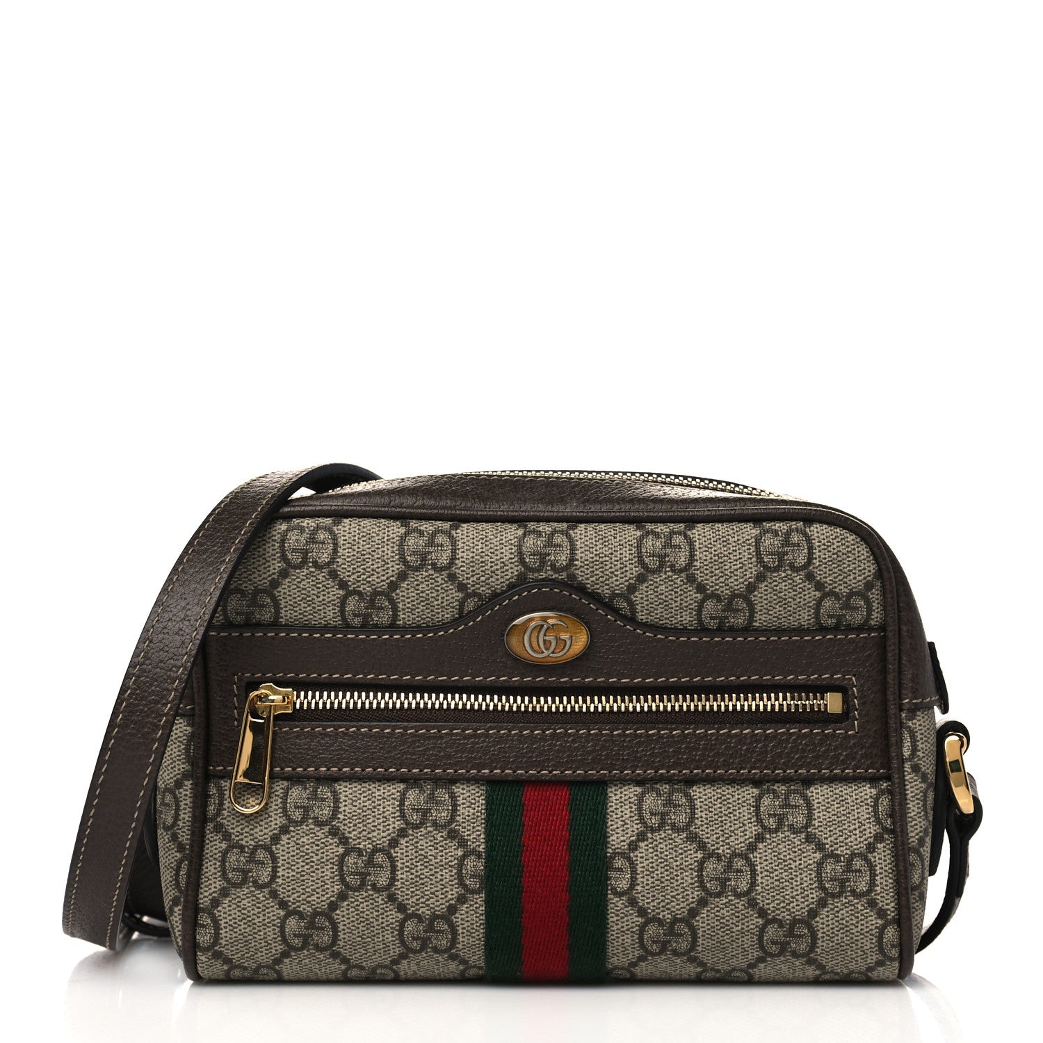 Gucci GG Supreme Monogram Web Mini Ophidia Shoulder Bag Brown 2 of 18
