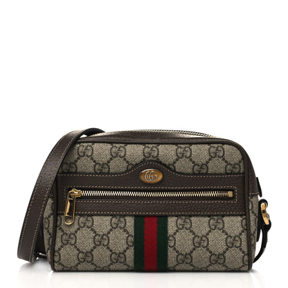 Gucci GG Supreme Monogram Web Mini Ophidia Shoulder Bag Brown 2 of 18