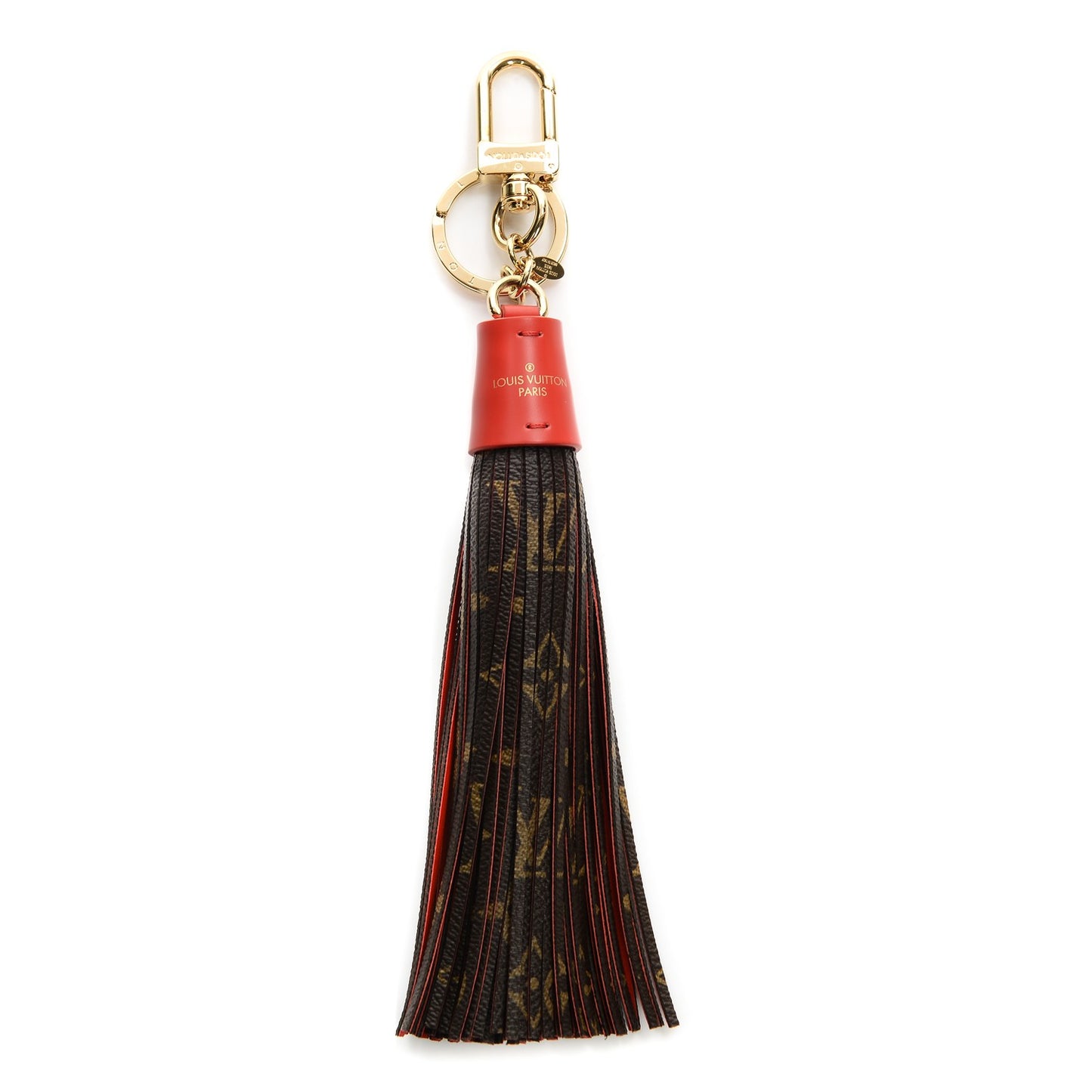 Monogram Tassel Bag Charm Red