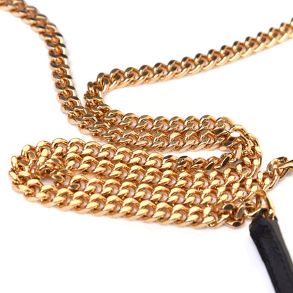 Saint Laurent Grain De Poudre Matelasse Chevron Monogram Envelope Chain Wallet Black 13 of 14