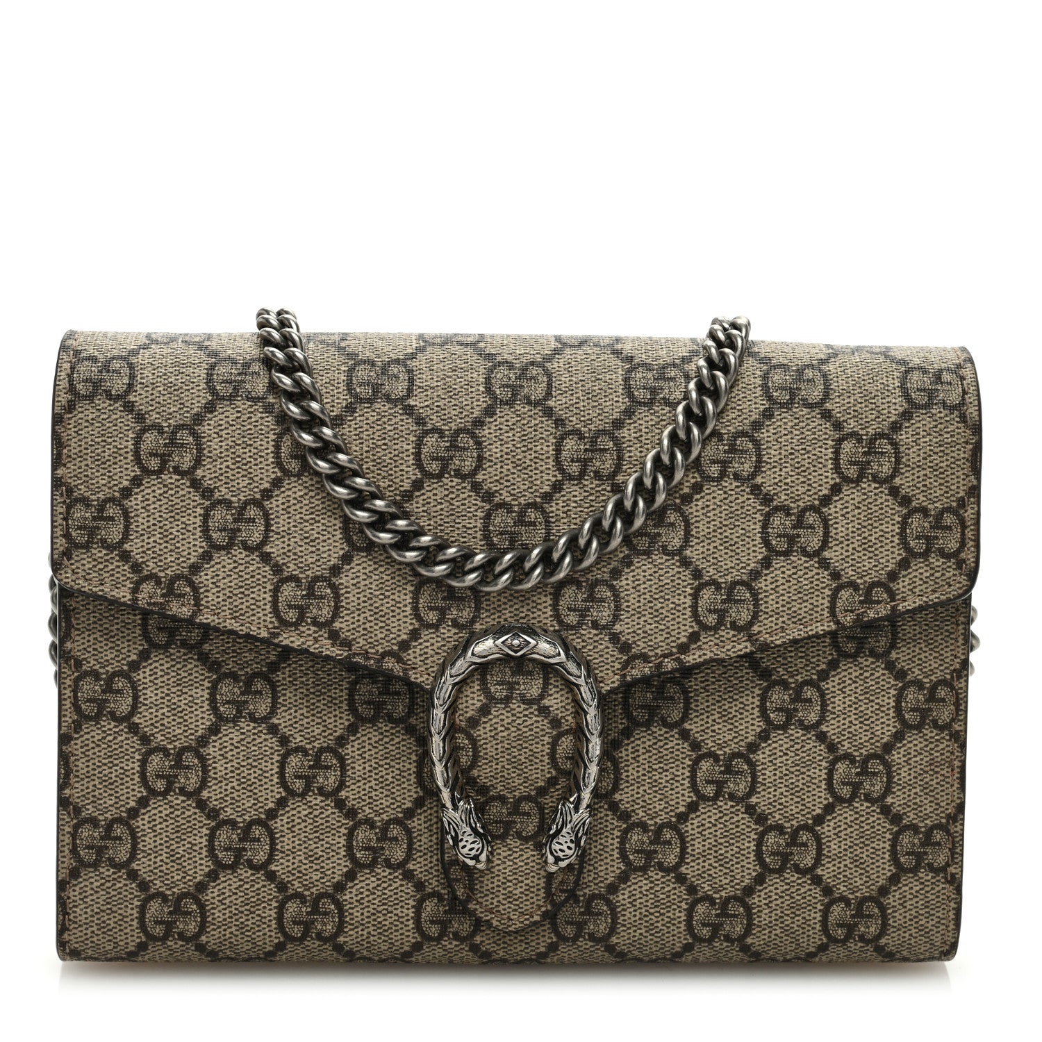 Gucci GG Supreme Monogram Mini Dionysus Chain Wallet Beige Taupe 1 of 9