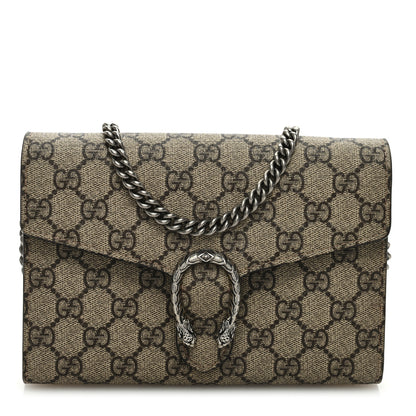 Gucci GG Supreme Monogram Mini Dionysus Chain Wallet Beige Taupe 1 of 9