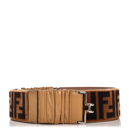 Fendi Velvet FF Belt 85 34 Tobacco 1 of 6