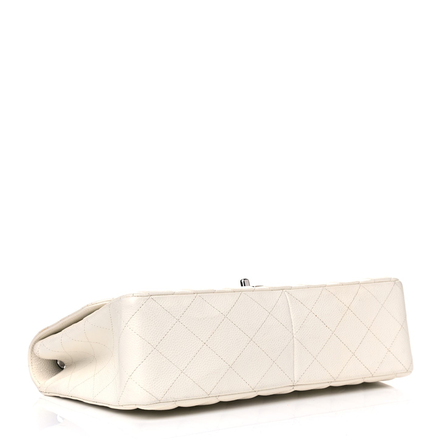 Caviar Quilted Jumbo Single Flap White