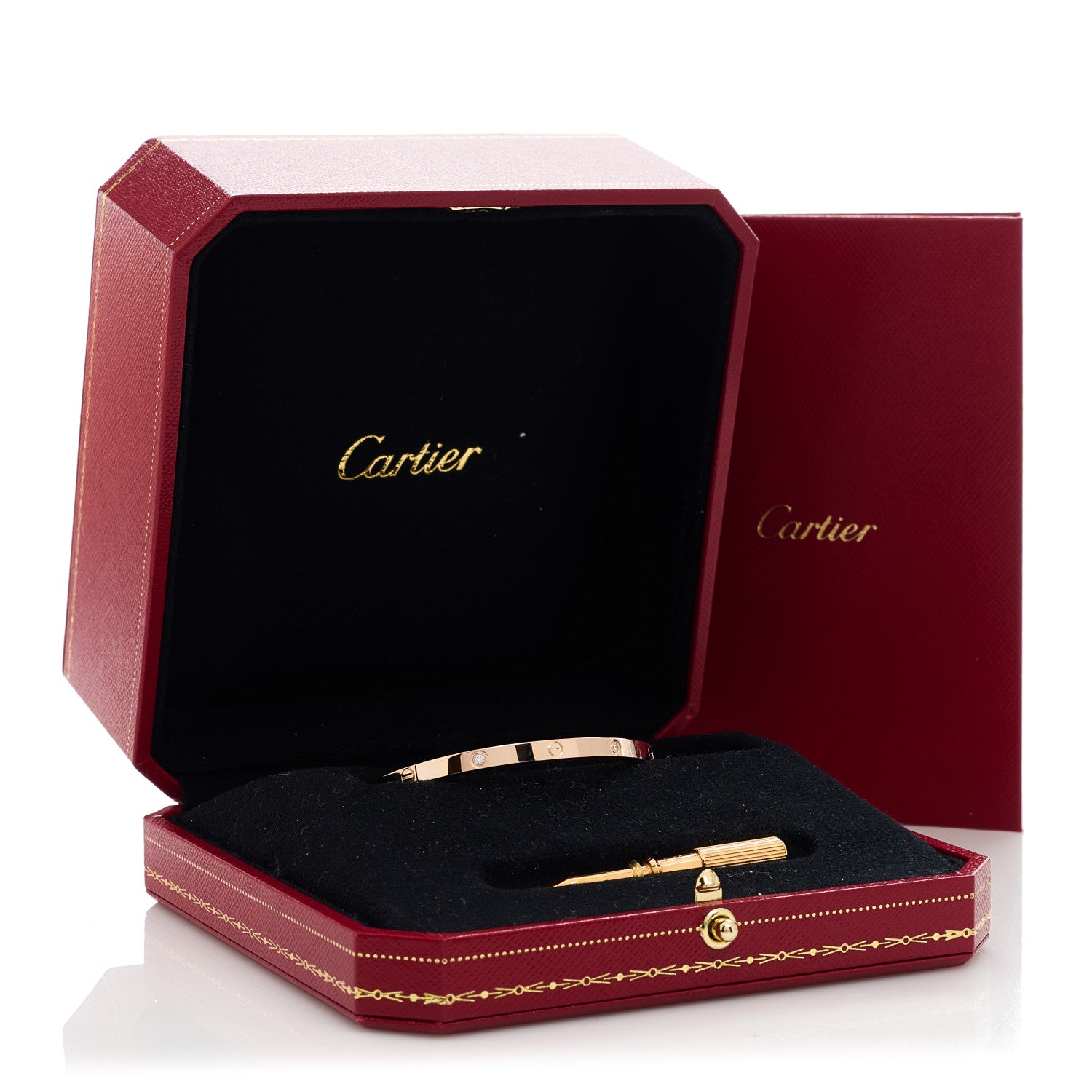 Cartier 18K Pink Gold 6 Diamond Small LOVE Bracelet 16 5 of 5