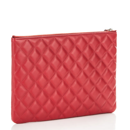 Chanel Lambskin Quilted Medium Casino Beauty CC Cosmetic Case Red 3 of 7
