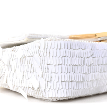 Fendi Sequin Paillettes Vitello Grace Sex and the City Mini Baguette White 9 of 10