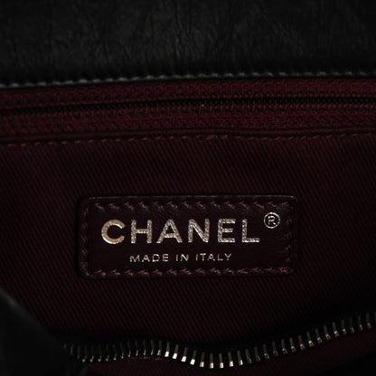 Chanel Aged Calfskin Quilted Small Crown Tote Black 6 of 7