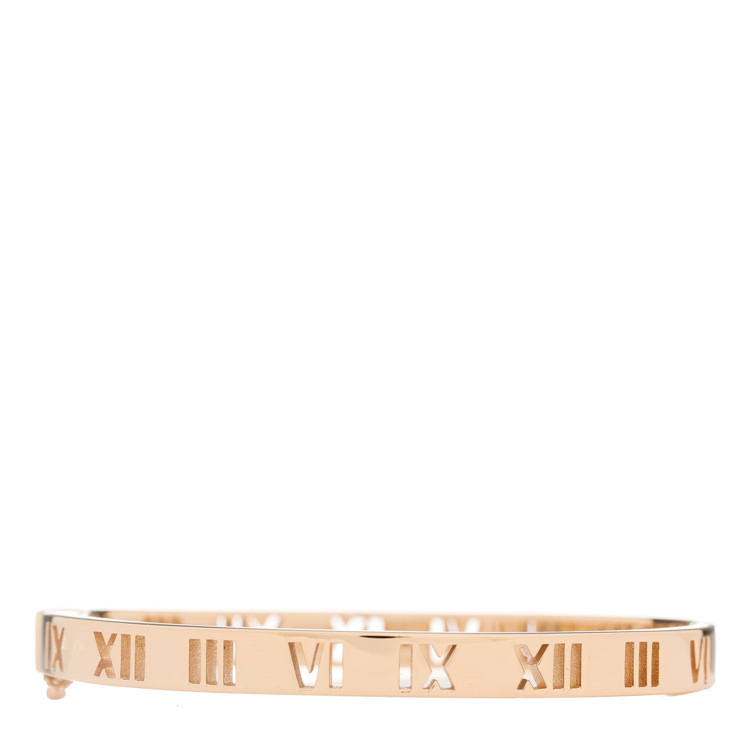 Tiffany 18K Rose Gold Ruby Atlas Pierced Hinged Bangle Bracelet 3 of 5