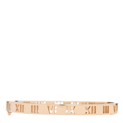 Tiffany 18K Rose Gold Ruby Atlas Pierced Hinged Bangle Bracelet 3 of 5