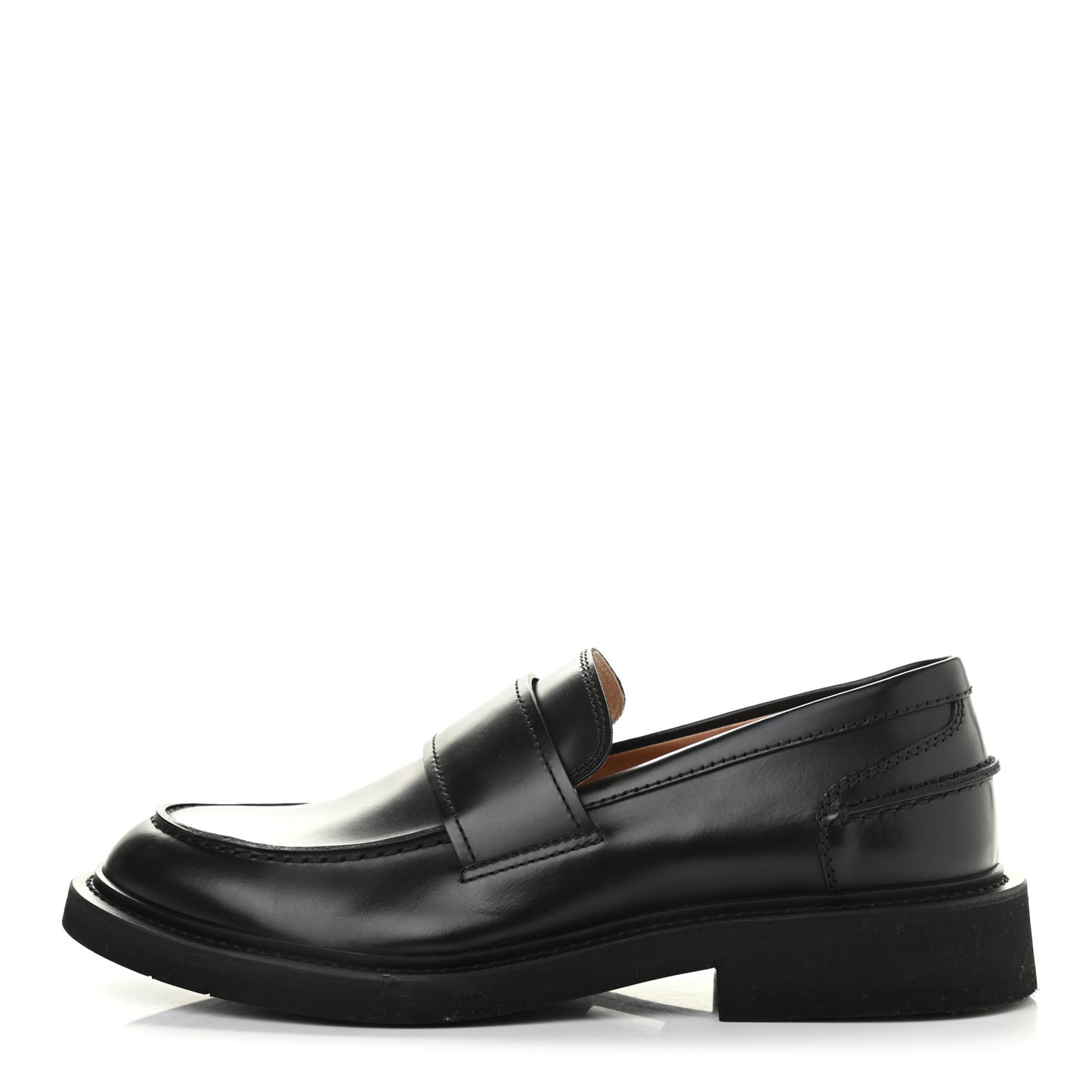 Brushed Calfskin Mens Loafers 43 Black